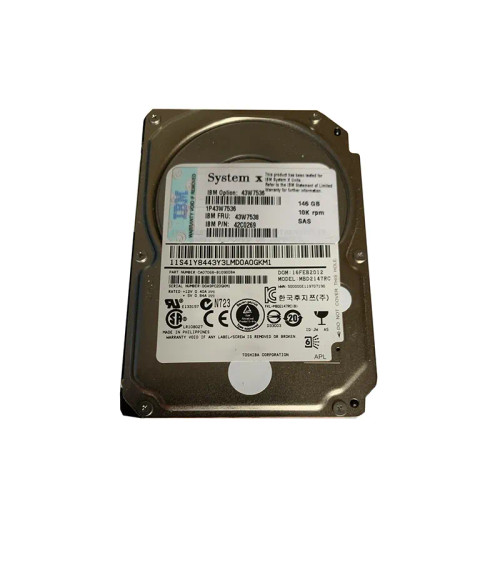 43W7538 - IBM 146GB 10K RPM SAS 6Gb/s 2.5" HDD