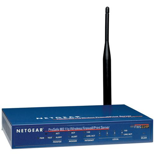 FWG114P - NetGear ProSafe 802.11g Wireless Firewall with 4-Port 10/100Mbps Switch with USB Print Server