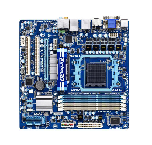 GA-880GM-USB3 Gigabyte Socket AM3+ AMD 880G/ SB710 Chipset AMD AM3+ /AM3 Phenom II/ Athlon II Processors Support DDR3 4x DIMM 5x SATA 3.0Gb/s Micro-