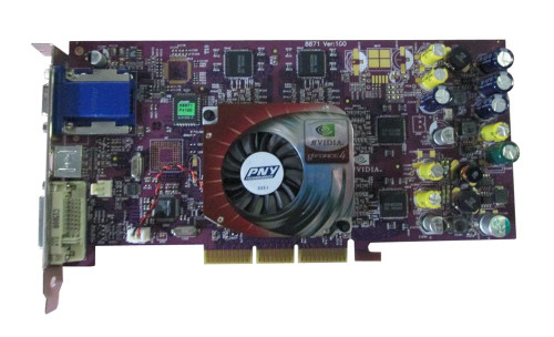 PNY GeForce 4 Ti 4400 128MB AGP 4x/8x VGA Video Graphics Card - Compatible with AGP 4x/8x slots