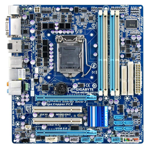 GIG-GA-H55M-UD2H - Gigabyte Technology H55 Chipset LGA1156 Socket Motherboard