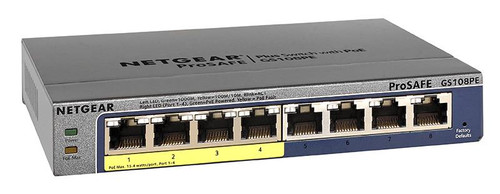 GS108PE - NetGear ProSafe Plus 8-Ports 10/100/1000Mbps RJ-45 Gigabit Ethernet Desktop Switch With PoE