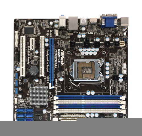 H55M-GE-R2 ASRock H55M-GE R2.0 Socket LGA 1156 Intel H55 Chipset Core i7 / i5 / i3 / Pentium Processors Support DDR3 4x DIMM 6x SATA2 3.0Gb/s Micro-ATX Motherboard
