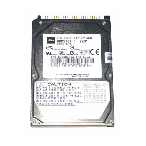 HDD2181 - TOSHIBA 30GB 4200RPM IDE 2.5" HDD
