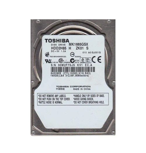 HDD2H85 - Toshiba 160GB 5400RPM SATA 2.5" HDD