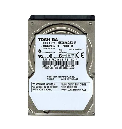 HDD2J95 - TOSHIBA 250GB 5400RPM SATA 8MB 2.5" HDD