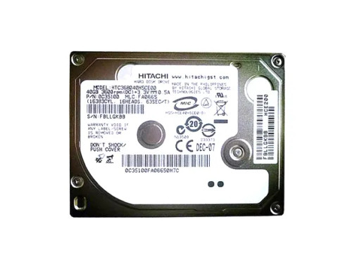 HTC368040H5CE00 - Hitachi 40GB 3600RPM 1.8" IDE HDD