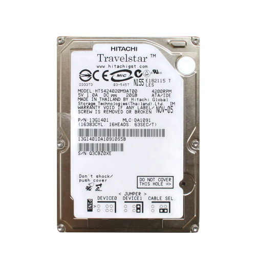 HTS424020M9AT00 - Hitachi 20GB 4200RPM 2.5" IDE HDD