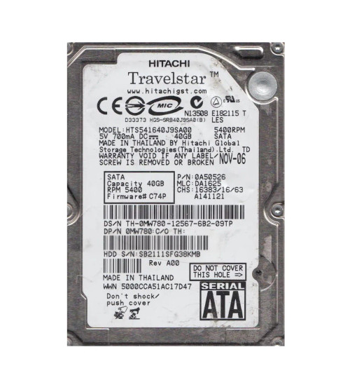 Hitachi HTS541640J9SA00 160GB 5400RPM SATA 2.5Hard Drive