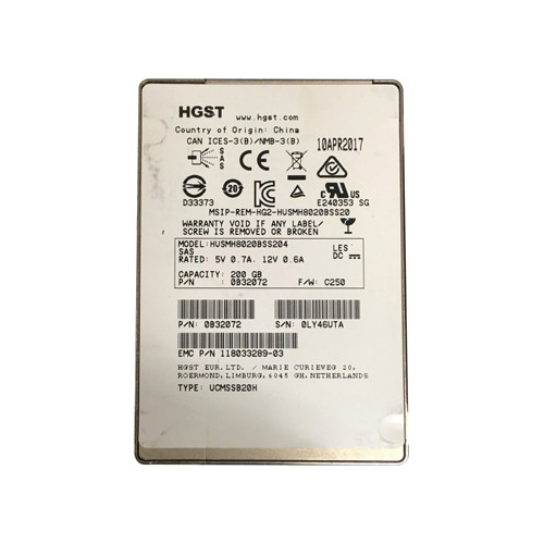 HUSMH8020BSS204 - Hitachi 200GB SAS 12Gb/s 2.5" SSD