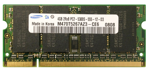M470T5267AZ3-CE6 - Samsung 4GB PC2-5300 DDR2-667MHz CL5 200-Pin SoDimm