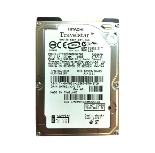 M7601 - Dell 60GB 7200RPM IDE 2.5" HDD