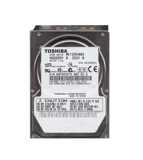 TOSHIBA MK1234GSX 120GB 2.5Internal Hard Drive SATA 5400RPM