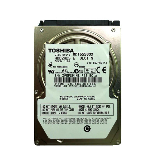 TOSHIBA MK1655GSX 160GB 5400RPM SATA 3Gbps 2.5Internal HDD