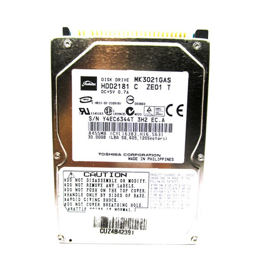 MK3021GAS - Toshiba 30GB 4200RPM IDE 2.5" HDD