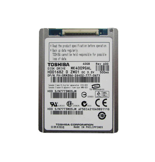 MK4009GAL - TOSHIBA 40GB 4200RPM ATA-100 1.8" HDD