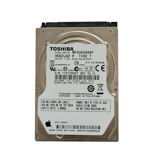 TOSHIBA MK5065GSXF 500GB 2.5SATA Internal Hard Drive