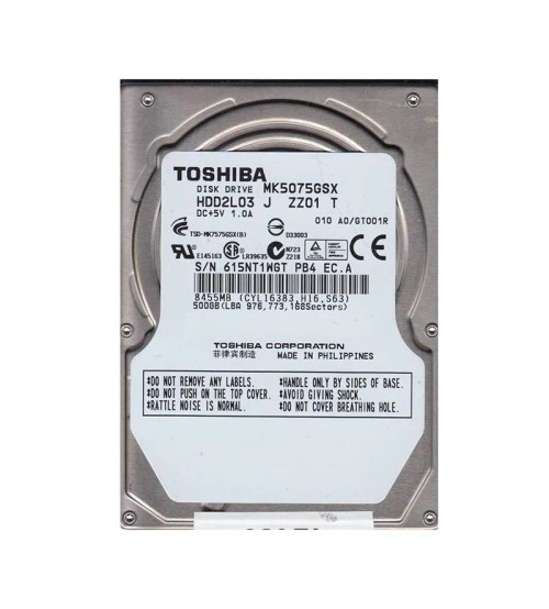 MK5075GSX - Toshiba 500GB 5400RPM SATA 8MB 2.5" HDD
