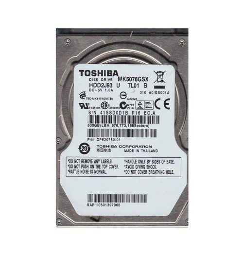 MK5076GSX - Toshiba 500GB 5400RPM SATA 8MB 2.5" HDD