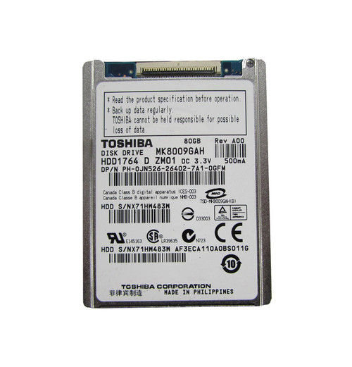 MK8009GAH - Toshiba 80GB 4200RPM IDE 1.8" HDD