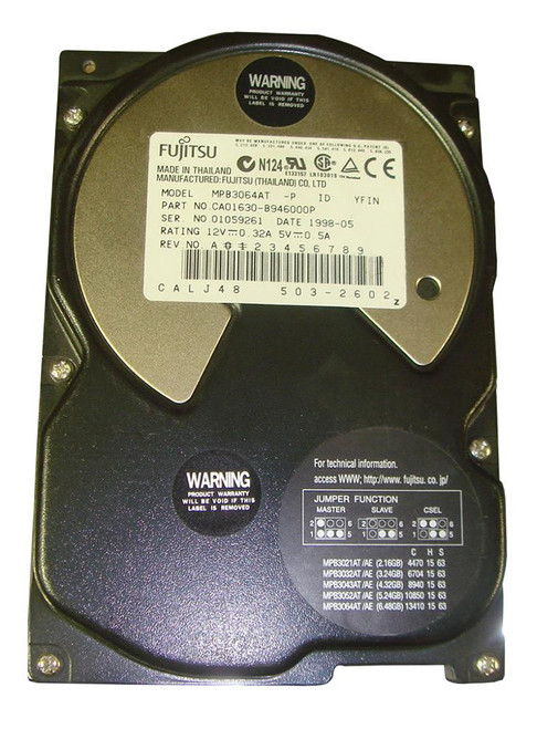 MPB3064AT - Fujitsu 6.4GB 5400RPM IDE ATA-33 3.5" HDD