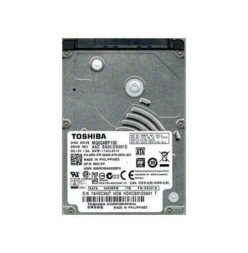 MQ02ABF100 - TOSHIBA 1TB 5400RPM SATA 6Gb/s 2.5" HDD