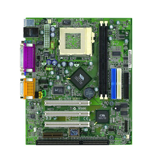 MS-6368 - MSI Socket 370 VIA Apollo PLE133 Chipset Intel Pentium III/ Celeron Processors Support SDRAM 2x DIMM 2x ATA-100 Micro-ATX Motherboard