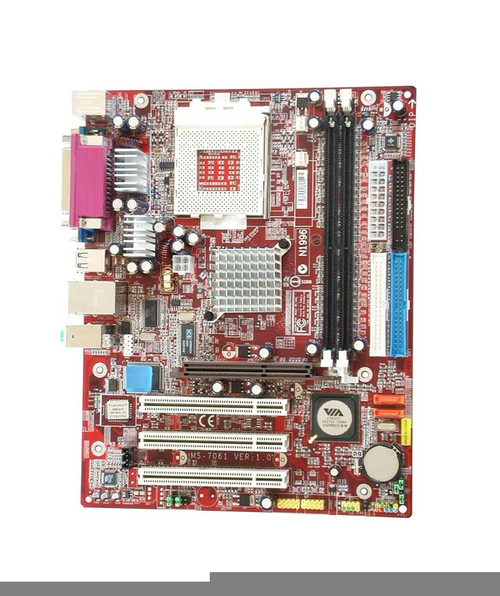MS7061 - MSI Socket A For Amd Mother Board 1 Agp 8x 3 Pci 8 Usb 6 Ch. Audio 10/100 Lan Raid Sata Ata 133