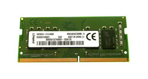 MSI24D4S7S8MB-8 - Kingston 8GB PC4-19200 DDR4-2400MHz non-ECC Unbuffered CL17 260-Pin SoDimm 1.2V Dual Rank Memory Module