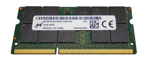 MT36KSS2G72RHZ-1G6 - Micron 16GB PC3-12800 DDR3-1600MHz ECC Registered CL11 204-Pin SoDimm 1.35V Low Voltage Quad Rank Memory Module