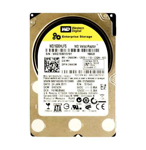 N963M - Dell 160GB 10000RPM SATA 3.5" 16MB HDD