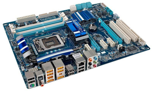 P55M-UD4 Gigabyte Socket LGA 1156 Intel P55 Express Chipset Core i7 / i5 / i3 Processors Support DDR3 4x DIMM 5x SATA 3.0Gb/s Micro-ATX Motherboard (