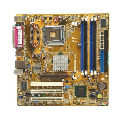 P5P800-VM ASUS Socket LGA 775 Intel 865G + ICH5 Chipset Intel Pentium 4/ Celeron D/ Pentium D Processors Support DDR 4x DIMM 2x SATA 1.50Gb/s Micro-ATX Motherboard