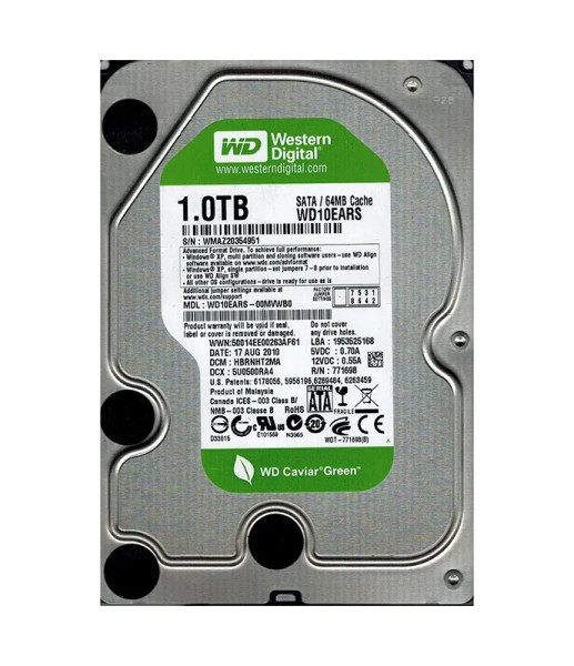 WD WD10EARS-00MVW80 1TB 3.5-Inch Hard Drive