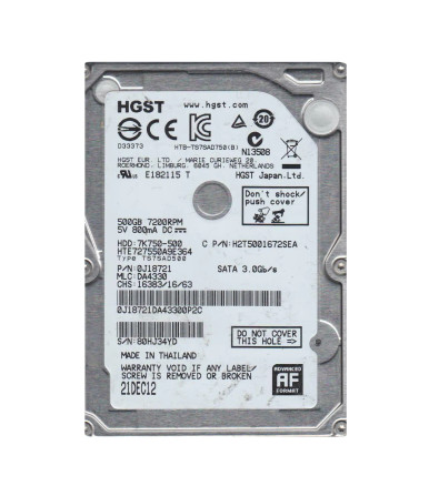 Hard Disk Interno HGST Travelstar 7K750 750GB 2.5'' SATA | HTS727575A9E364 - Foto 1