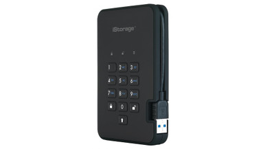 iStorage diskAshur2 HDD 4TB Blauw - Veilige draagbare harde schijf - Beveiligd met een wachtwoord - Stofdicht en waterdicht - Hardwarematige versleuteling