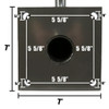 Wall Mounting Bracket 555831 Back Dimensions