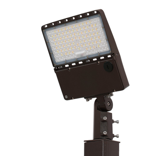 Light Pole Kit with Single Adjustable Area Light, Selectable Wattage 80/100/120/150 & Color Temperature, 10-25 Foot Pole Height Options