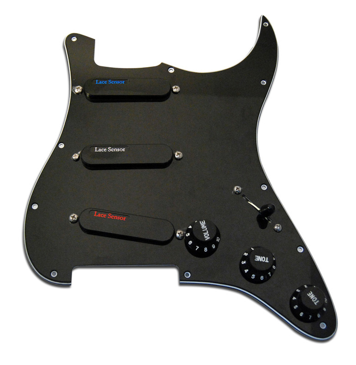 Lace Sensor Plus Pack Blue, Silver, Red Loaded Pickguard - black