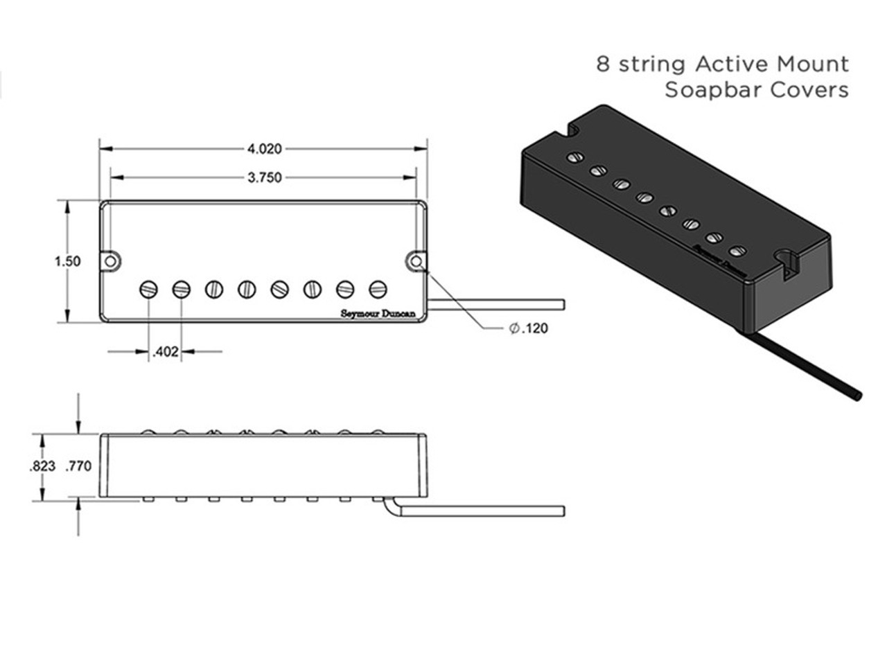 Seymour Duncan Nazgûl 8 String Bridge Humbucker Active Mount Soapbar black