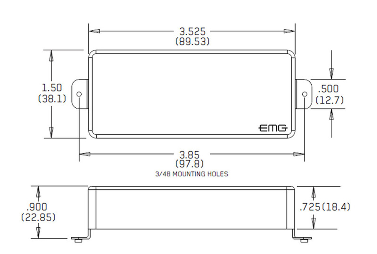 EMG Metal Works 85-8H Active 8 String Humbucker - brushed black chrome