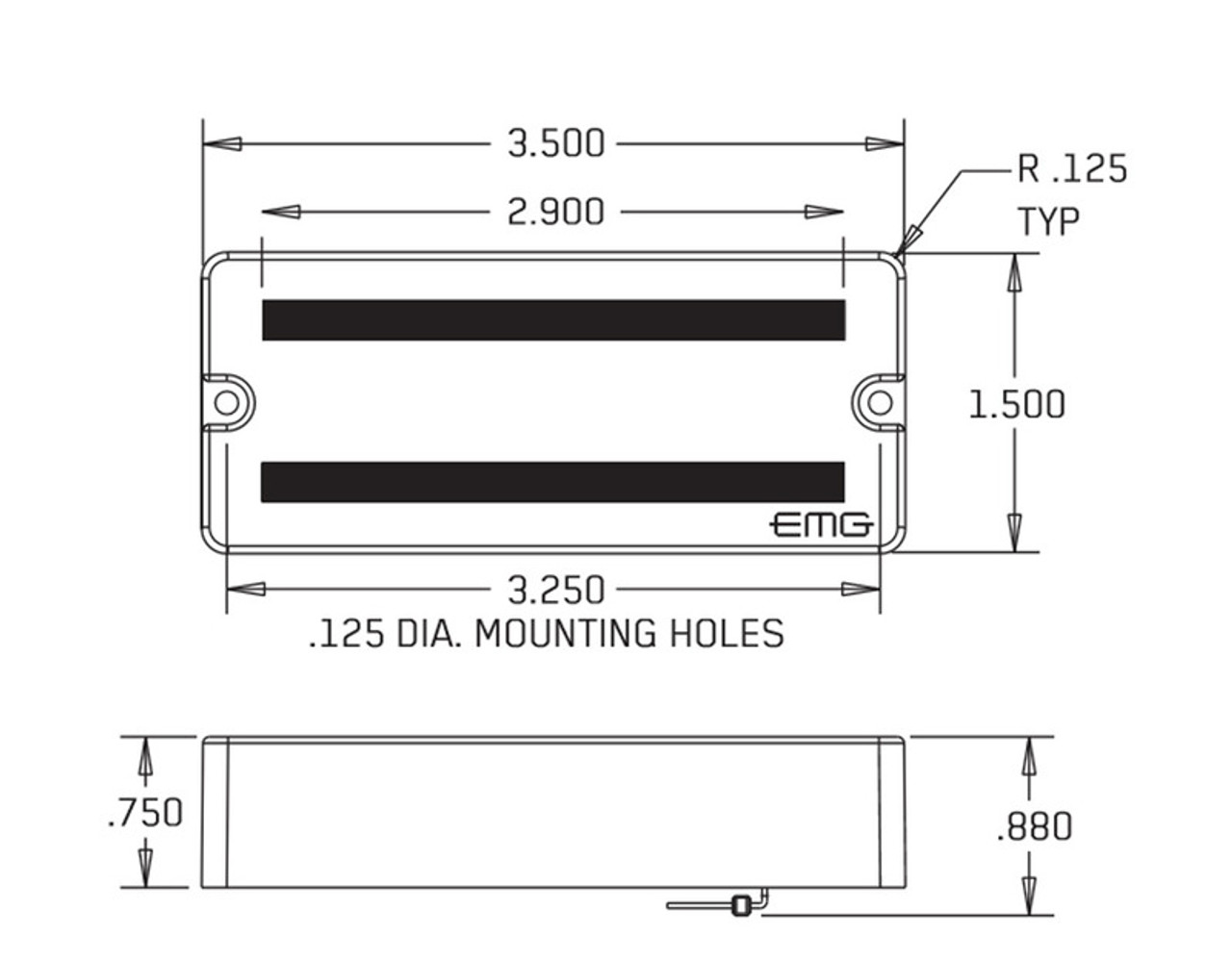 EMG 85-7 Active Seven String Humbucker - black