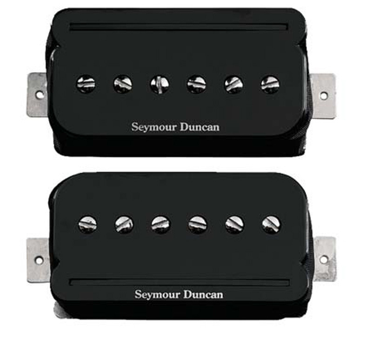 Seymour Duncan P-Rails Pickup Set w/ Pre-Wired TS-1 Flat Mounting Ring System - black