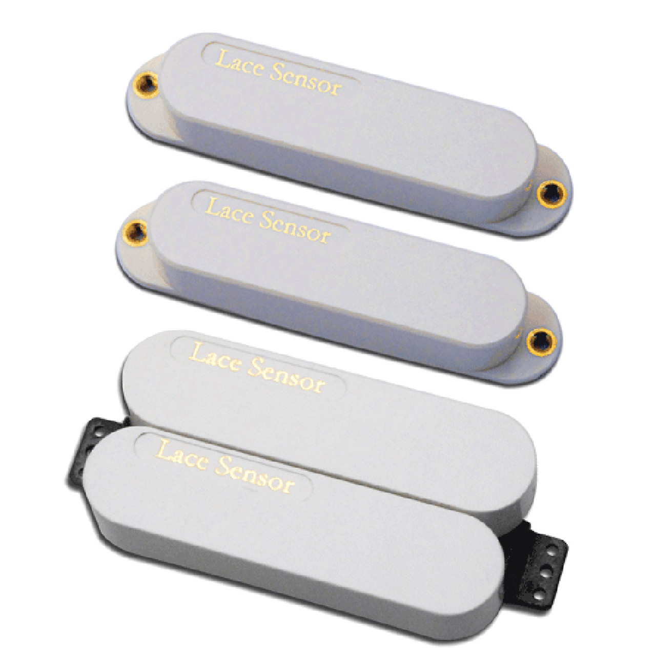 Lace Sensor Deluxe Plus Pack (Gold, Gold, Gold/Gold Dually) HSS set - white