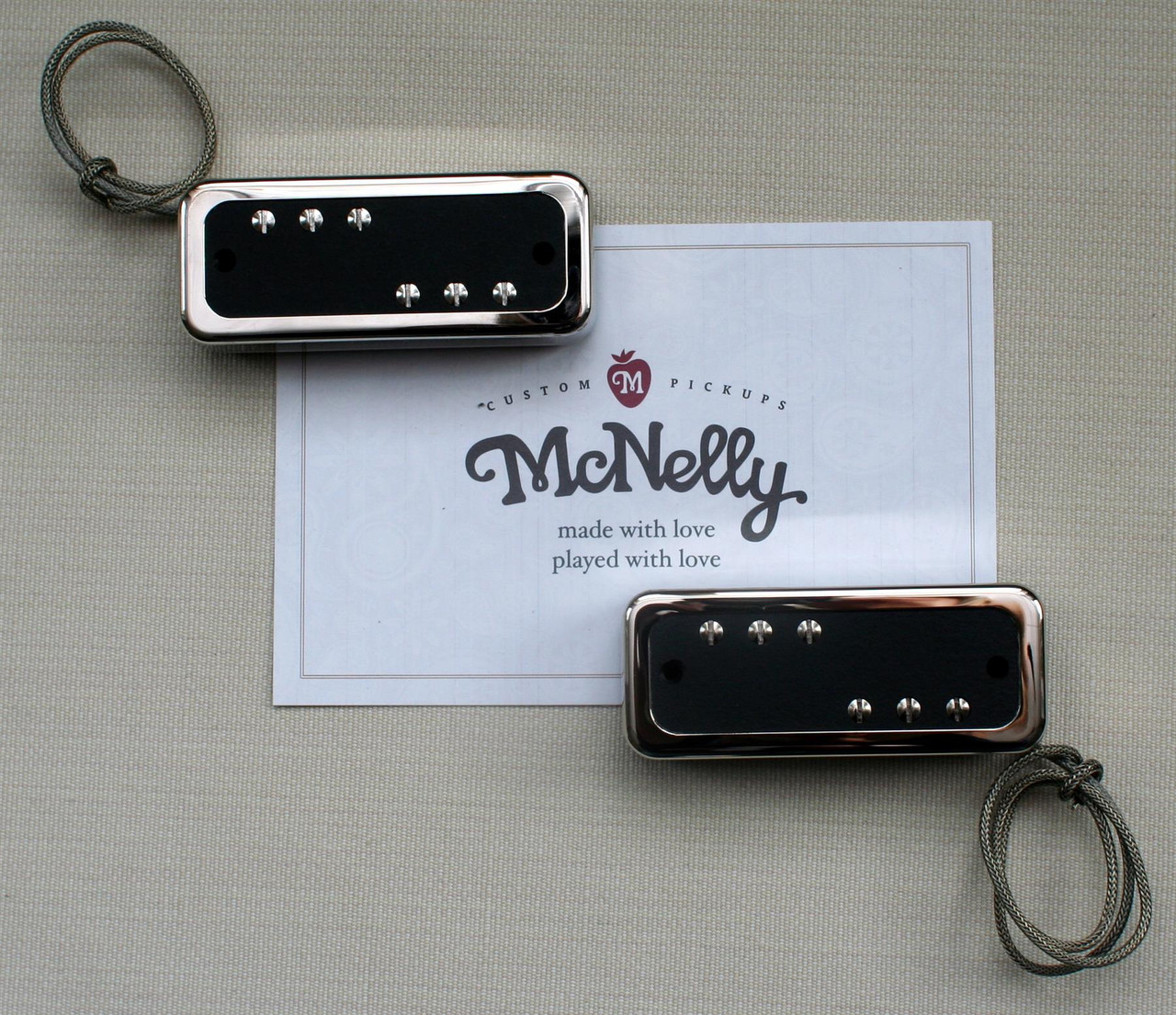 McNelly Pickups Soap Bar P90 V2 Stagger Swagger set - open nickel