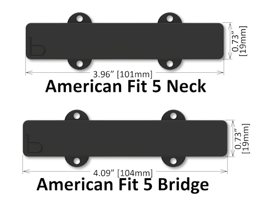 Bartolini 5-String B-Axis J55J-19-L/S 5-String J-Bass pickup set