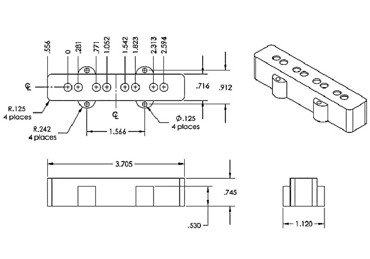 Seymour Duncan SJB-2 Hot Jazz Bass Single Coil Pickup - bridge