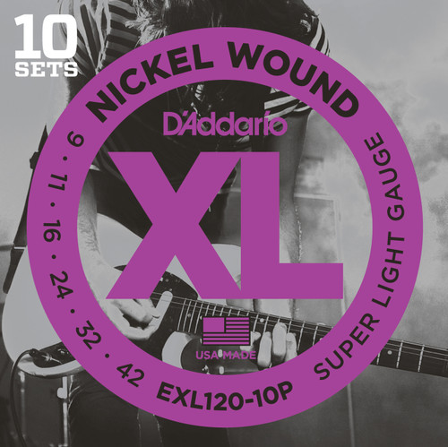 D'addario EXl120 Super Light Guitar Strings 10 sets Pro Pack