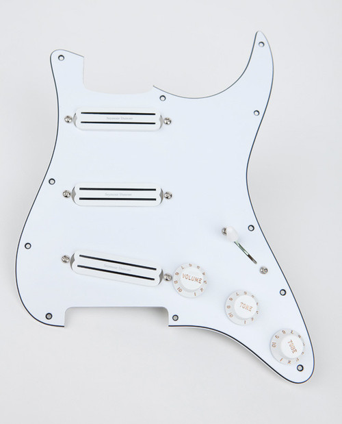 Seymour Duncan Triple Rails (Hot Rails) Loaded Pickguard - white