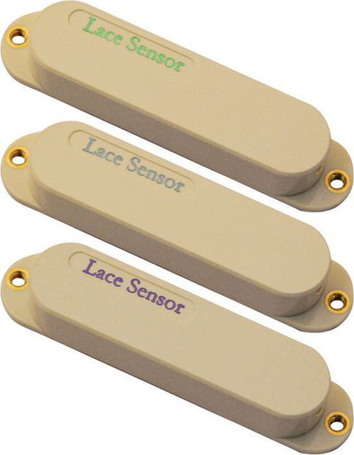Lace Sensor Rainbow Pack (Emerald, Silver, Purple) Strat pickup set - cream